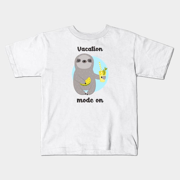 Cute Sloth with a Drink Kids T-Shirt by Photomisak72